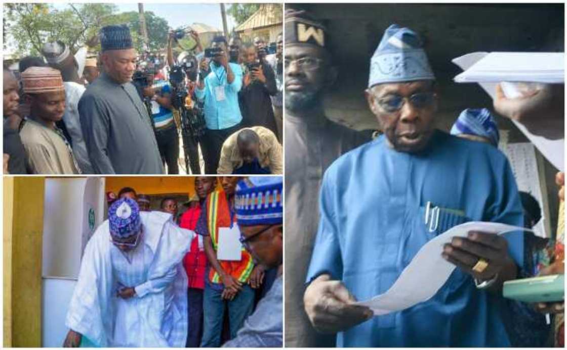 Datti Baba-Ahmed, Ahmad Lawan da Obasanjo a wajen zabe Datti Baba-Ahmed, Ahmad Lawan da Obasanjo a wajen zabe