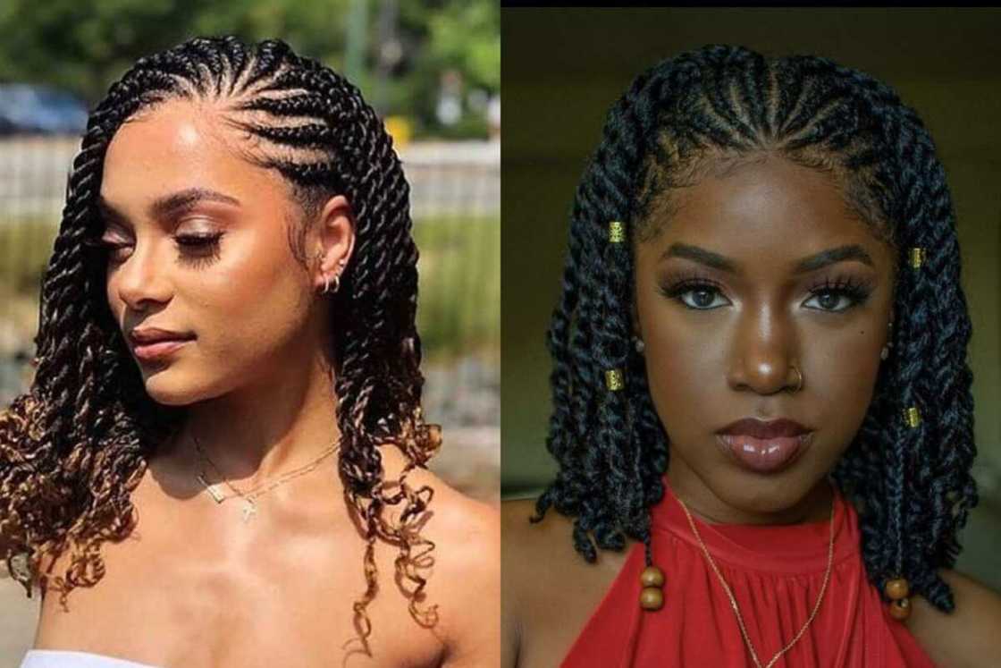 black updo braids