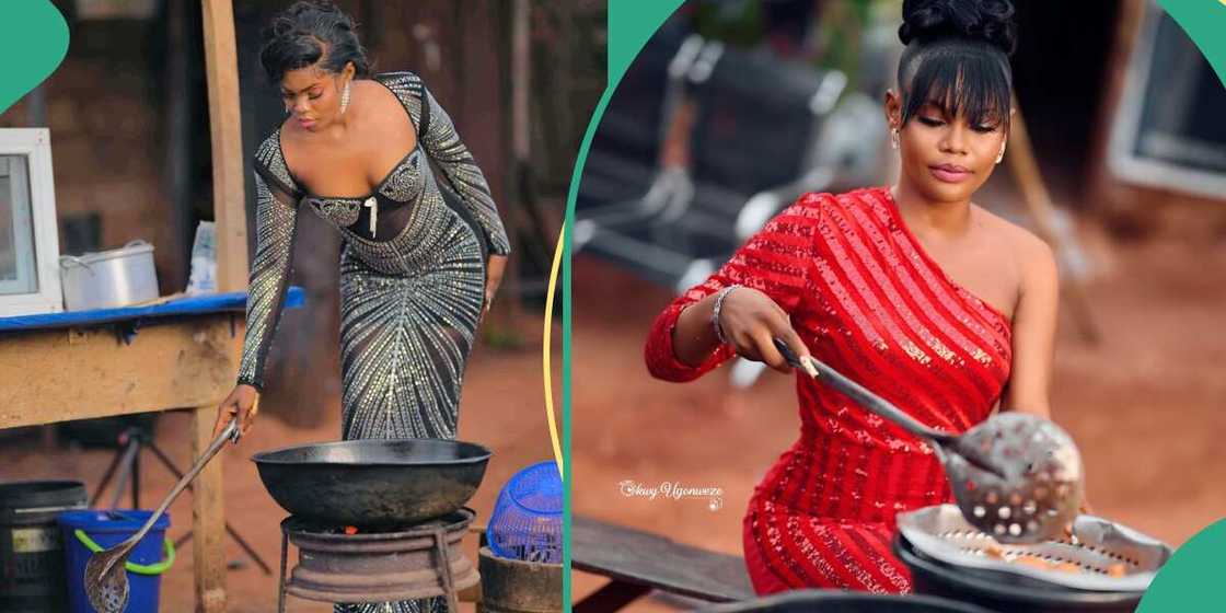 Akara seller looks good in different outfits Akara seller looks good in different outfits