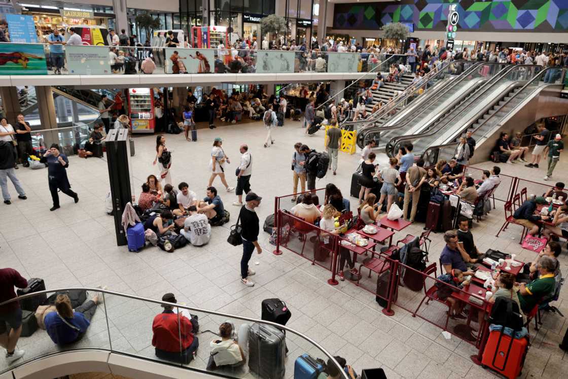 Passengers at Gare Montparnasse ahead of Paris 2024 opening ceremony