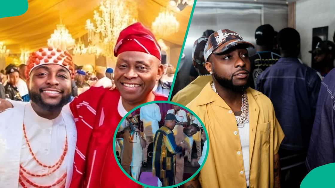 Davido's father seen dancing at party, son reacts