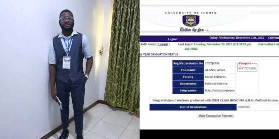 Young Man Breaks 40-Year-old Record as He Graduates with a First-Class, Shares Result Online Young Man Breaks 40-Year-old Record as He Graduates with a First-Class, Shares Result Online