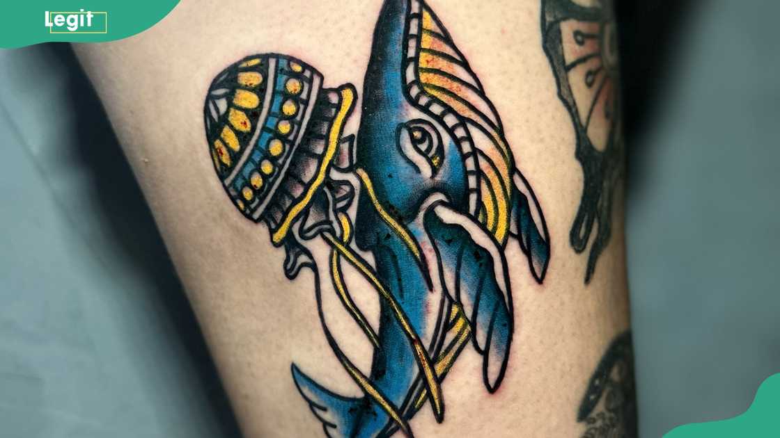 Jellyfish and seafish tattoo Jellyfish and seafish tattoo