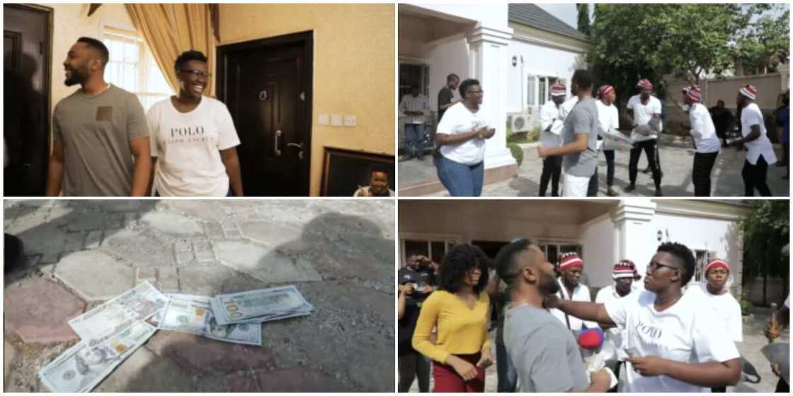 Warri Pikin Throws Traditional Birthday Surprise for hubby, Sprays Him with 100 Dollar Bills Warri Pikin Throws Traditional Birthday Surprise for hubby, Sprays Him with 100 Dollar Bills