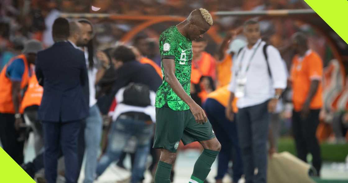 Victor Osimhen after Nigeria's AFCON 2023 final loss. Victor Osimhen after Nigeria's AFCON 2023 final loss.