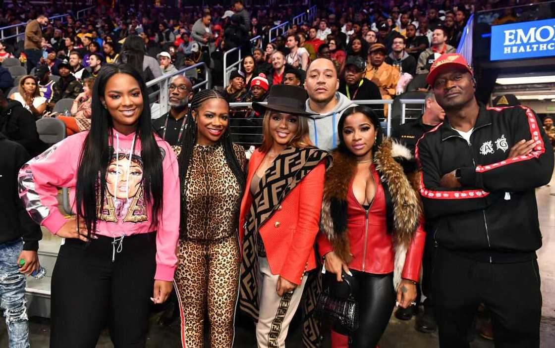 Riley Burruss, Kandi Burruss, Rasheeda Frost, Robert Rushing, Toya Wright, and the Kirk Frost attend Los Angeles Lakers vs Atlanta Hawks game Riley Burruss, Kandi Burruss, Rasheeda Frost, Robert Rushing, Toya Wright, and the Kirk Frost attend Los Angeles Lakers vs Atlanta Hawks game