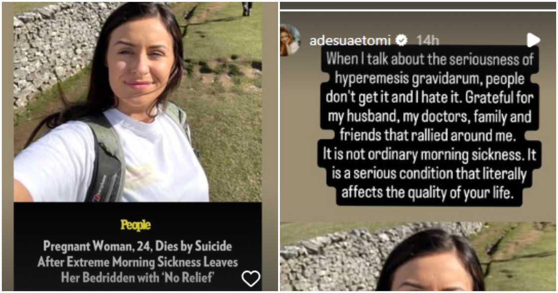 Adesua Etomi shares her battle with morning sickness Adesua Etomi shares her battle with morning sickness