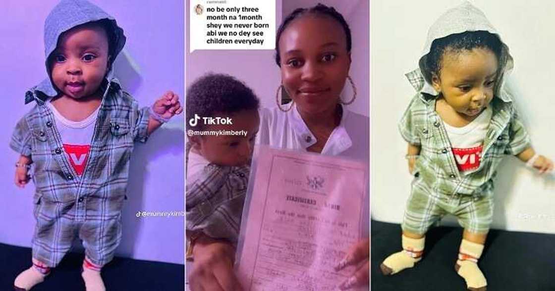 Mum displays birth certificate of 3 months old baby Mum displays birth certificate of 3 months old baby