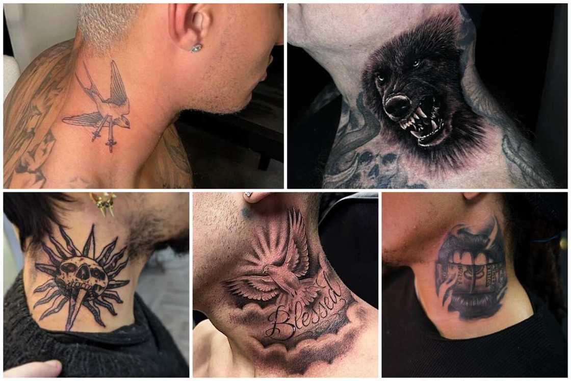 Small neck tattoos for men