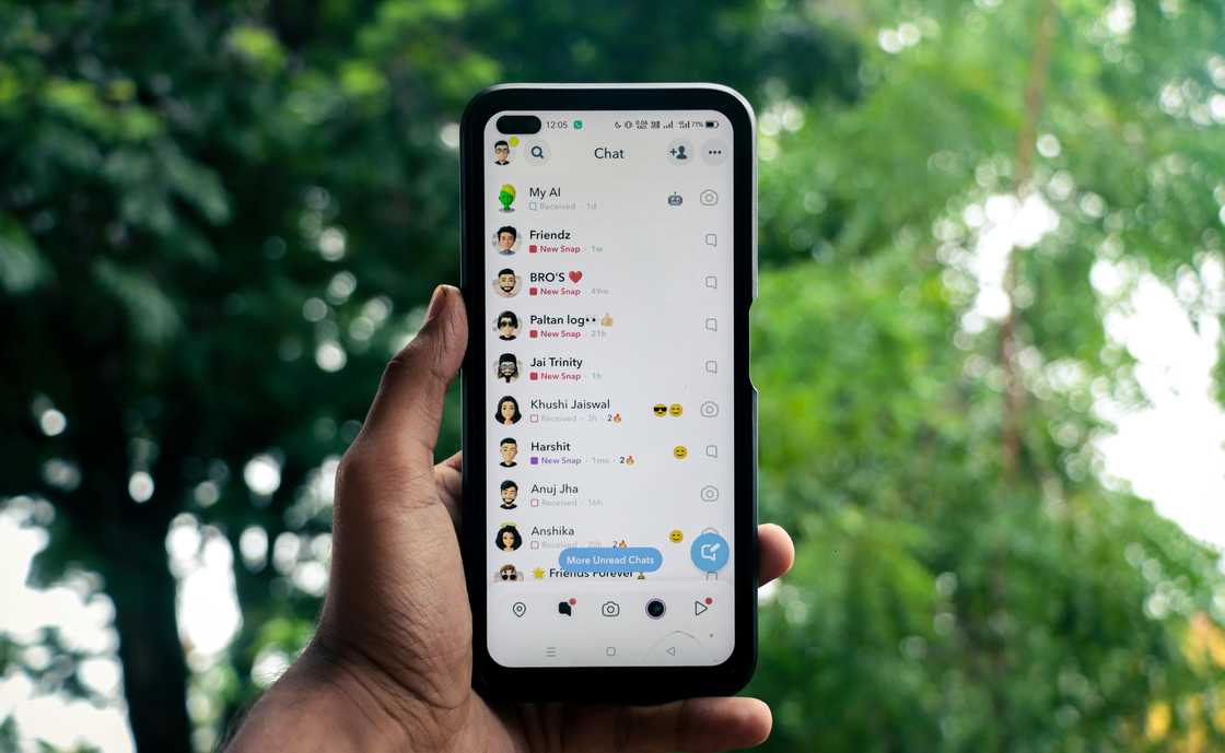 Snapchat application on iPhone X Snapchat application on iPhone X
