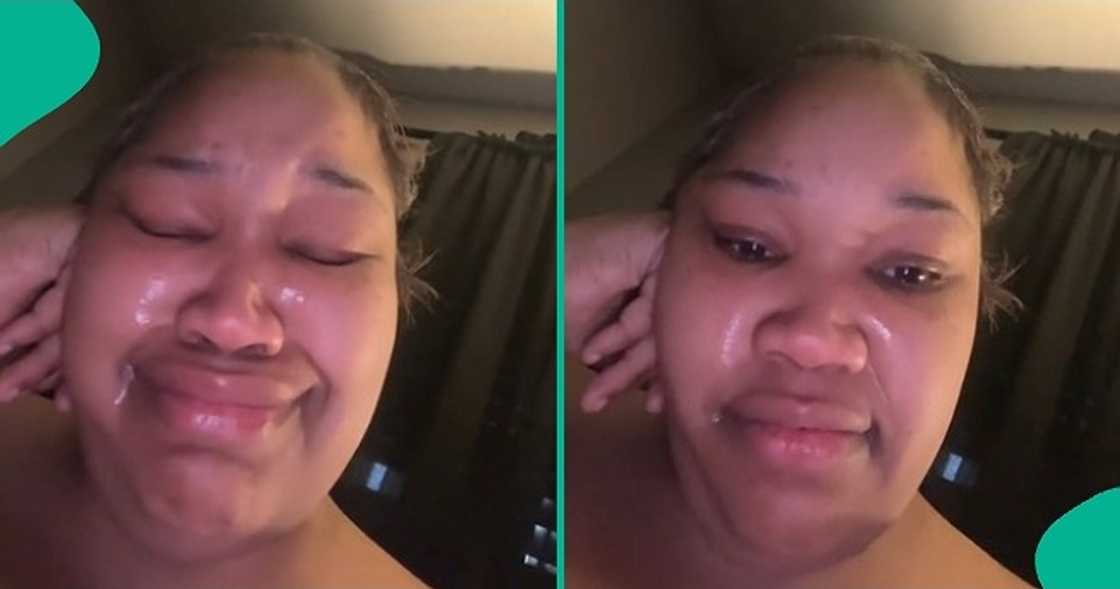 Lady in tears as boyfriend nabs her cheating on him