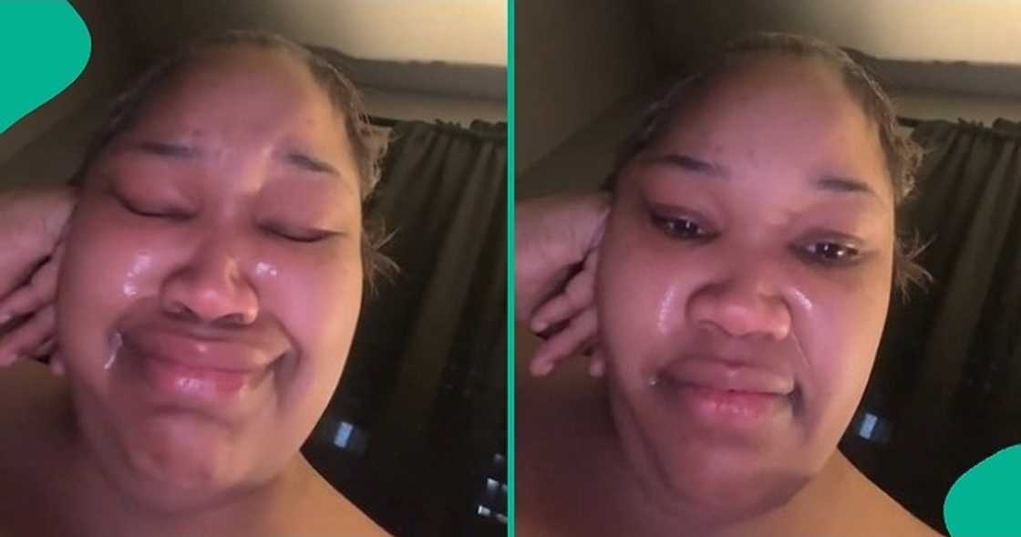 Lady in tears as boyfriend nabs her cheating on him Lady in tears as boyfriend nabs her cheating on him