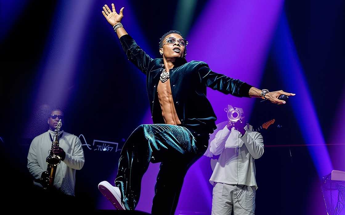 Wizkid dances during his performance at the Ziggo Dome in Amsterdam, Netherlands