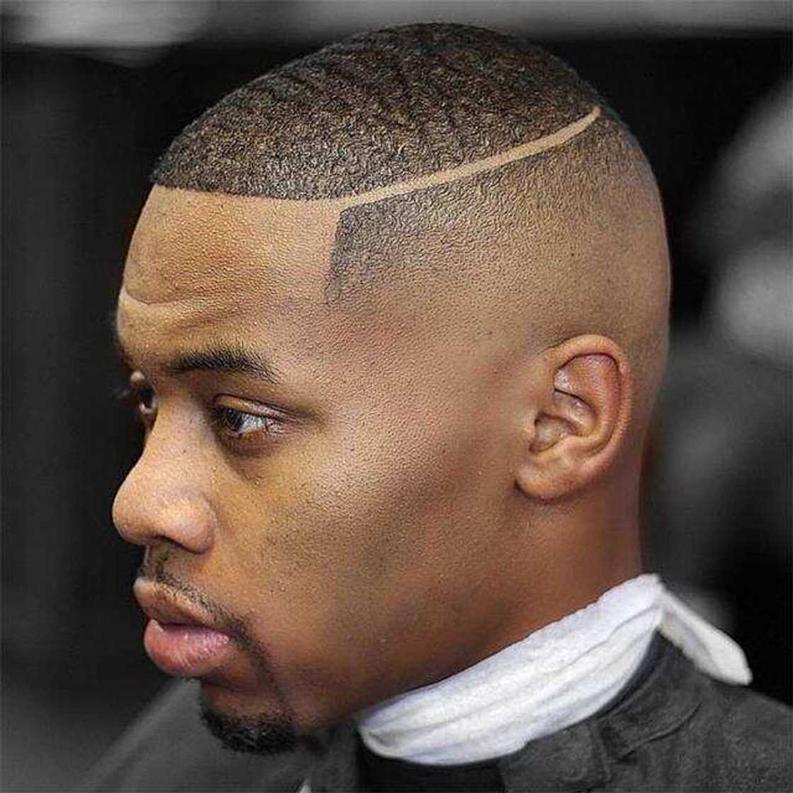bald fade with part bald fade with part