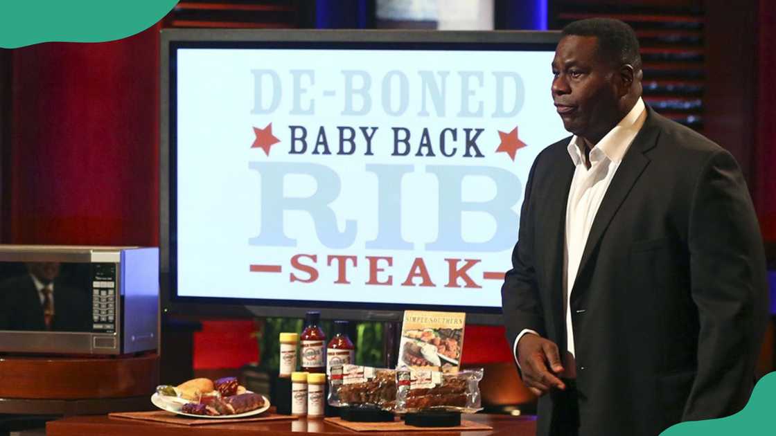 Entrepreneur Al "Bubba" Baker pitching his De-Boned Baby Back Rib Steak. Entrepreneur Al "Bubba" Baker pitching his De-Boned Baby Back Rib Steak.