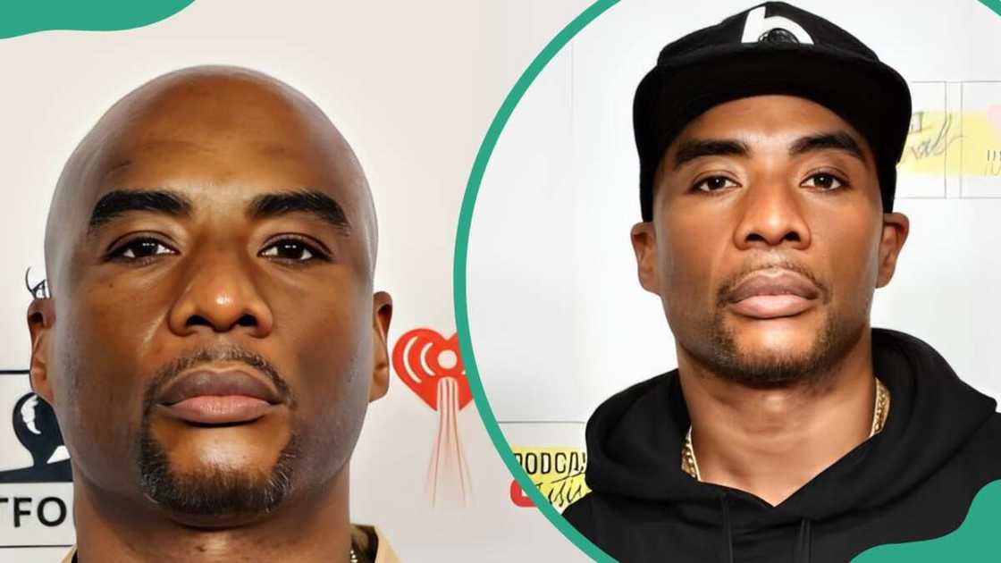 Charlamagne Tha God in a beige and black outfit Charlamagne Tha God in a beige and black outfit