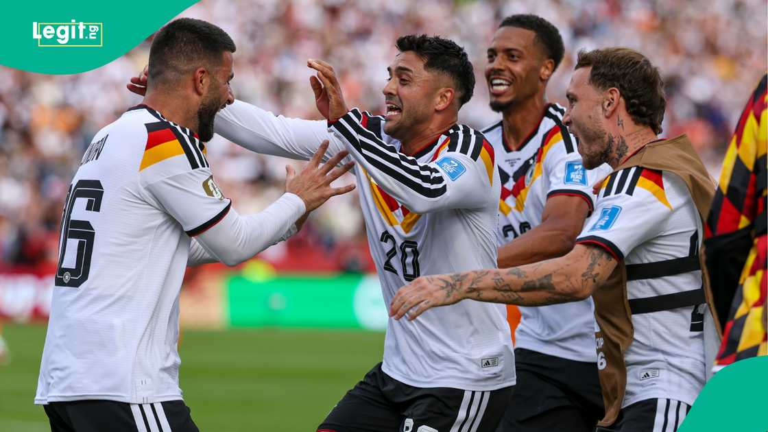 Deniz Undav celebrates with Germany teammates after scoring against Ivory Coast in 2026 World Cup. Photo by Jan Woitas Deniz Undav celebrates with Germany teammates after scoring against Ivory Coast in 2026 World Cup. Photo by Jan Woitas