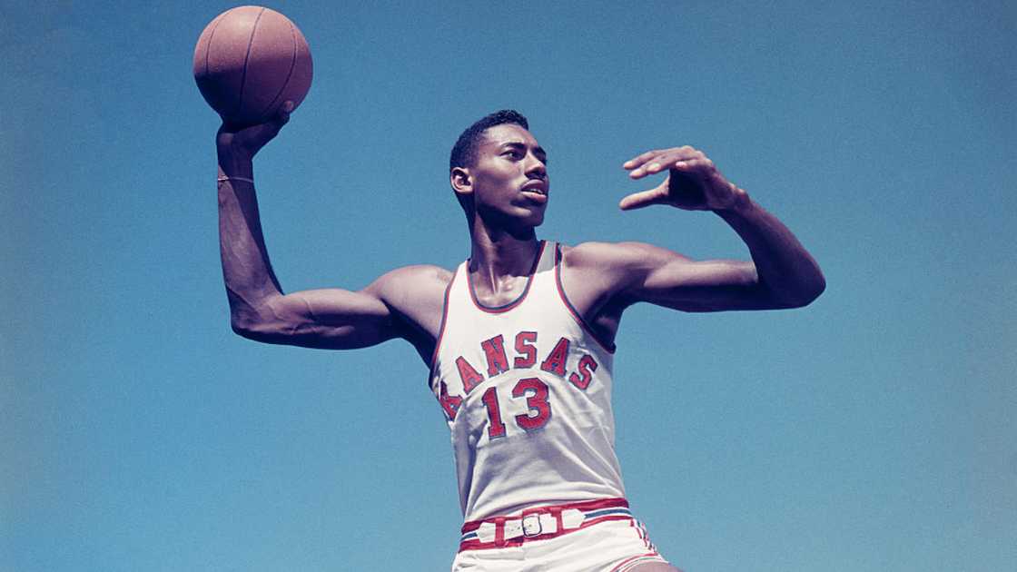 Wilt Chamberlain in 1957 in Lawrence, Kansas. Wilt Chamberlain in 1957 in Lawrence, Kansas.