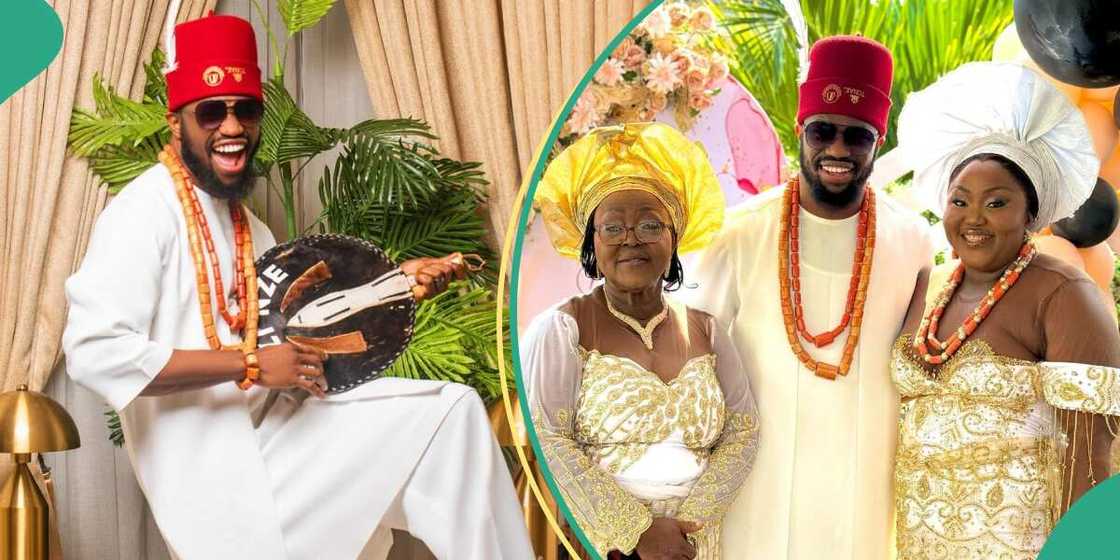 Stan Nze, wife dedicate baby in church. Stan Nze, wife dedicate baby in church.