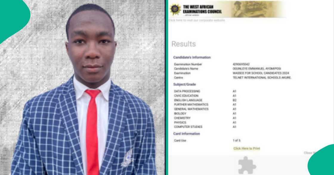 2024 WAEC Result of Boy who Scored 327 in JAMB and Solved Many Past