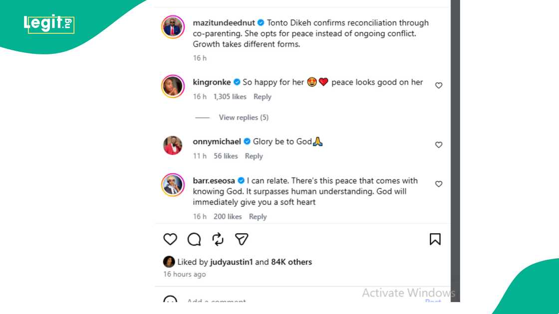 Yul Edochie's wife Judy Austin reacts to Tonto Dikeh and ex-husband, Olakunle Churchill's reunion after 10 years of conflict.