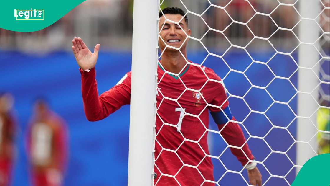 Cristiano Ronaldo of Portugal dejected during FIFA World Cup 2026 match against Congo DR. Photo by Robbie Jay Barratt