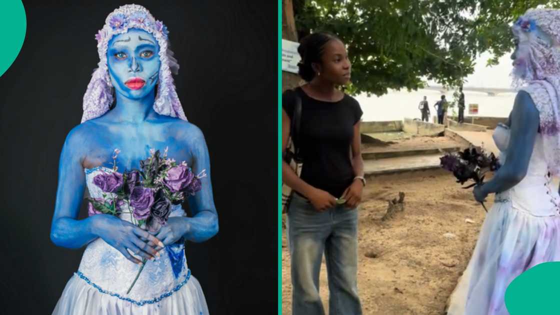 Lady trends for rocking 'Corpse Bride' outfit on UNILAG Costume Day Lady trends for rocking 'Corpse Bride' outfit on UNILAG Costume Day