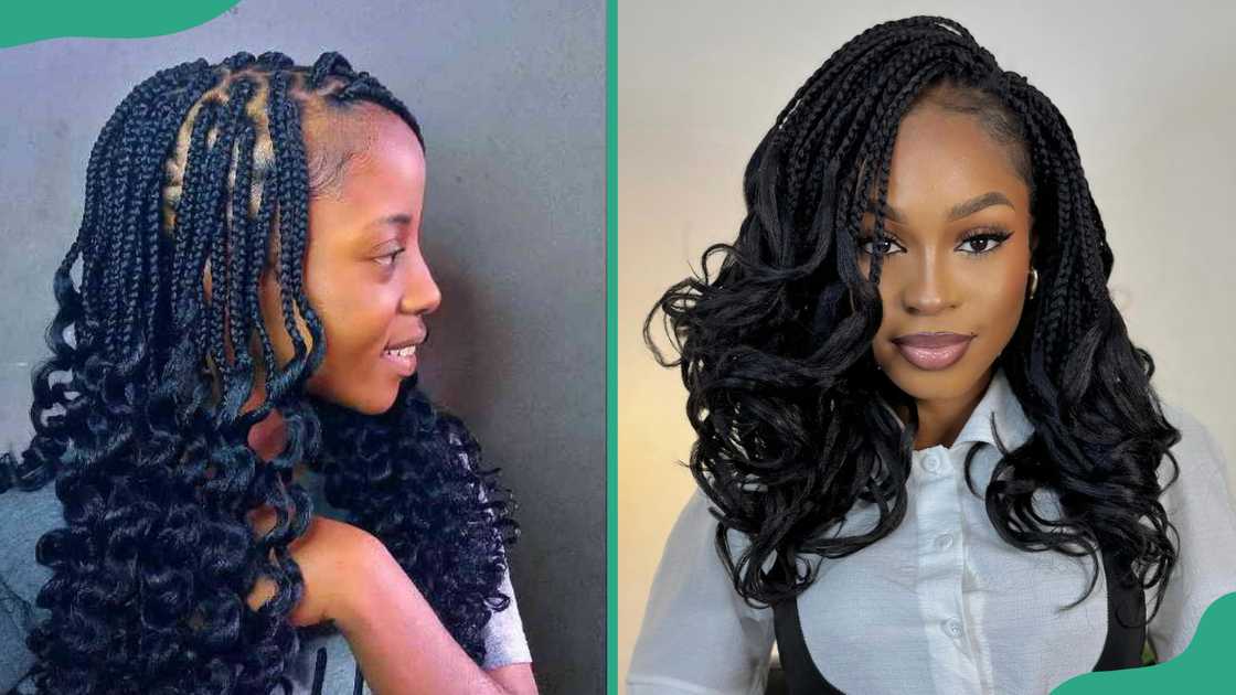 Curly pick and drop braids Curly pick and drop braids