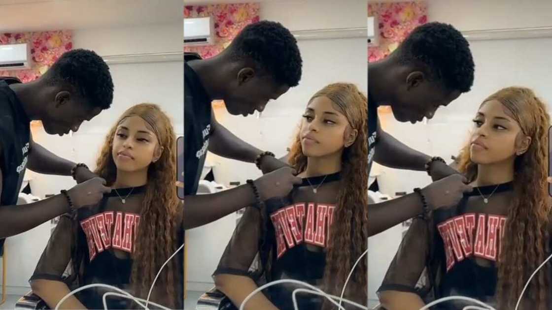 Photo of lady romantically looking at young man Photo of lady romantically looking at young man