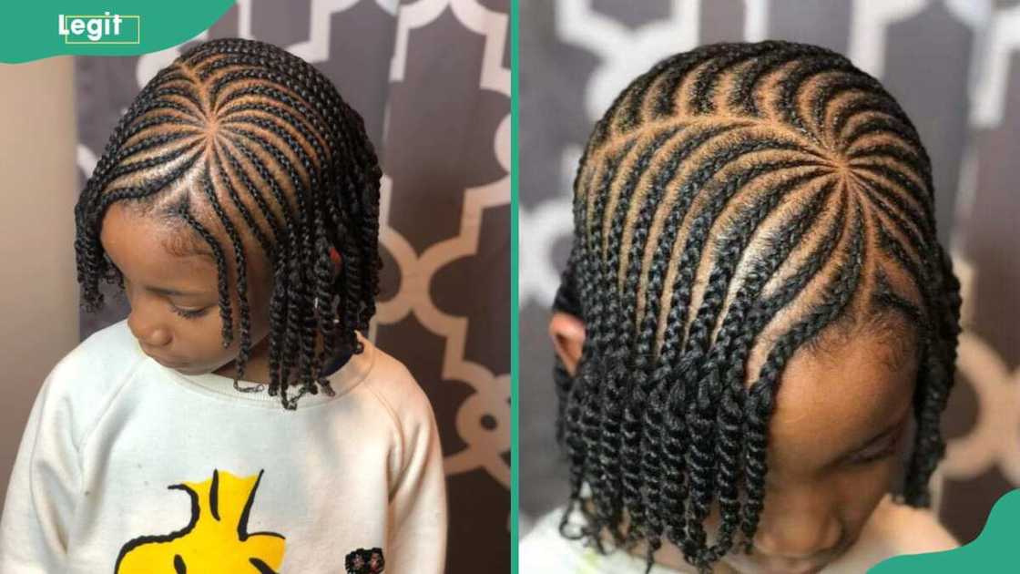 Girl wearing natural cornrows