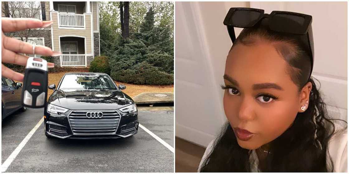 Reactions as beautiful young lady shows off N26m car she bought herself Reactions as beautiful young lady shows off N26m car she bought herself