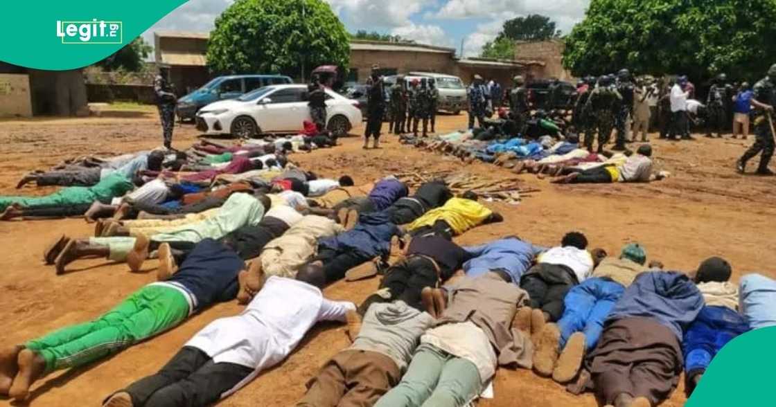 Security forces apprehend 100 suspected thugs during the Kano state by-election.