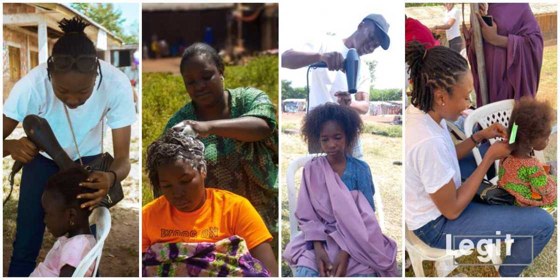 Hair styling at IDP camp Hair styling at IDP camp