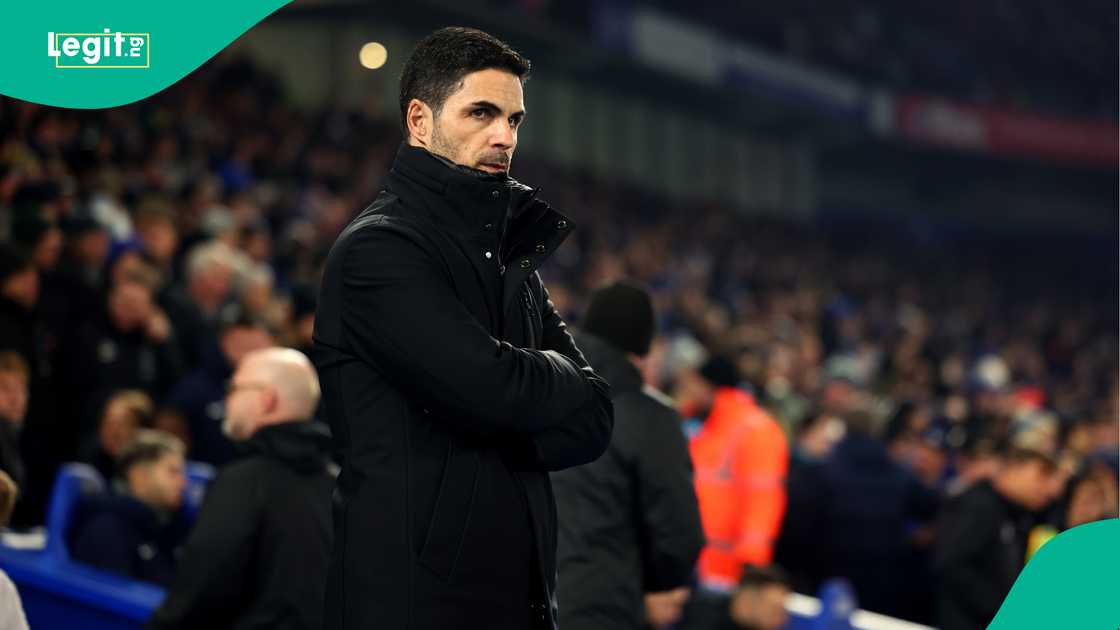 Mikel Arteta, Arsenal, Brighton, Amex Stadium, England, Premier League. Mikel Arteta, Arsenal, Brighton, Amex Stadium, England, Premier League.