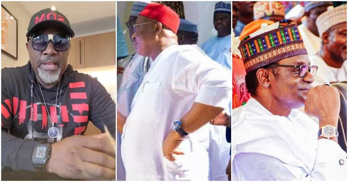 Photos of Mai Mala Buni, Hope Uzodinma and Dino Melaye Photos of Mai Mala Buni, Hope Uzodinma and Dino Melaye