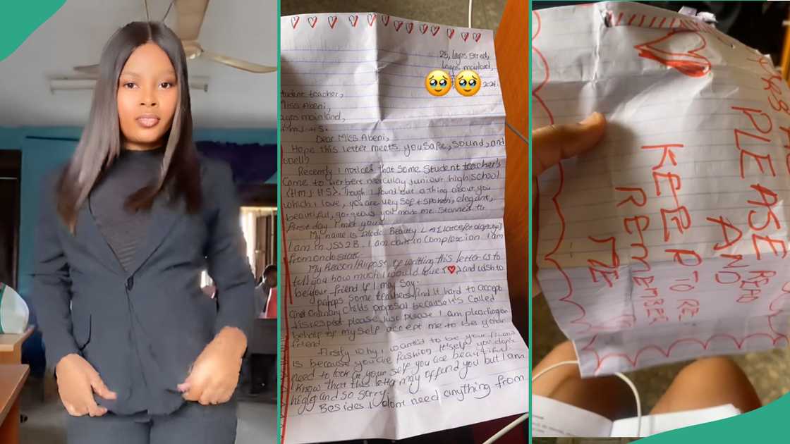 Letter written by a student to her teacher.