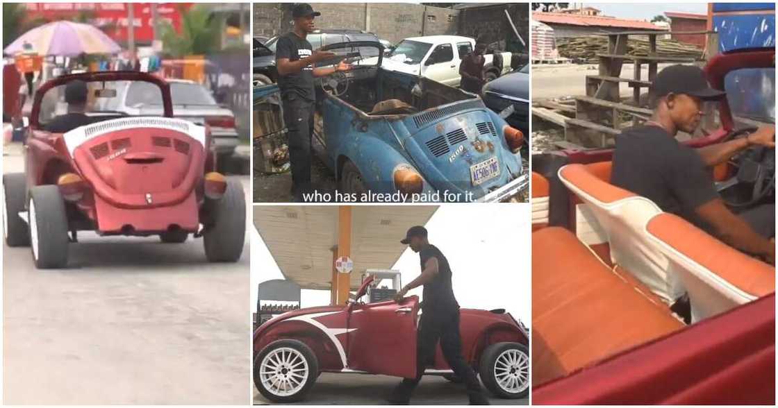 Dozie Afam Kings, old abandoned tortoise car, vintage cars, revamped cars Dozie Afam Kings, old abandoned tortoise car, vintage cars, revamped cars
