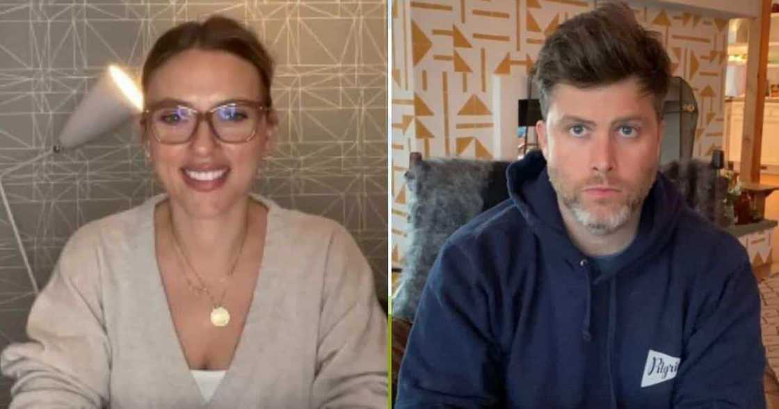 Scarlett Johansson, shady response, Colin Jost, mushroom haircut Scarlett Johansson, shady response, Colin Jost, mushroom haircut