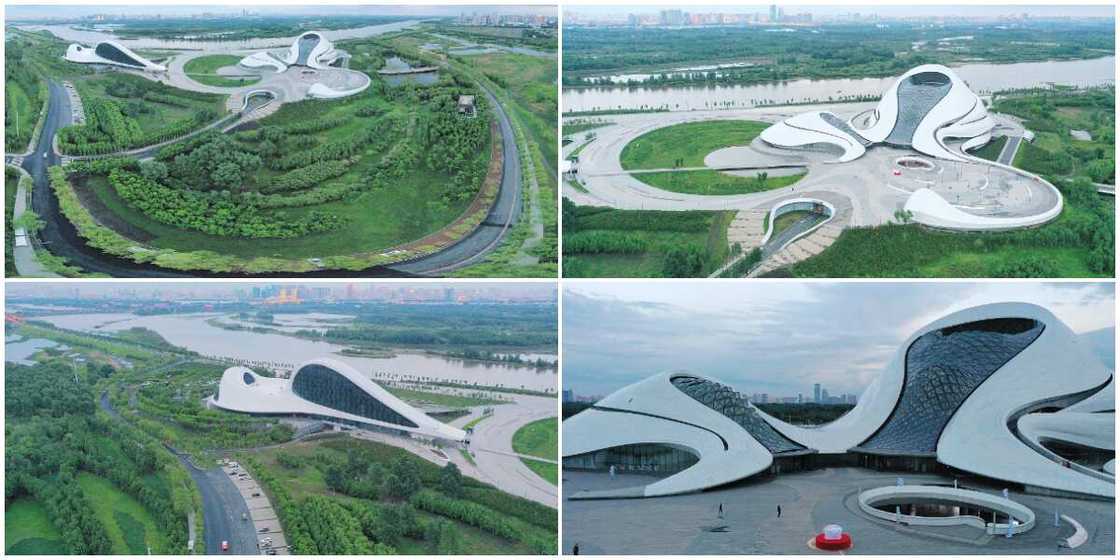 Photos of the Magnificent Ribbon-Shaped Theater in China Built on River Bank Wows the Internet