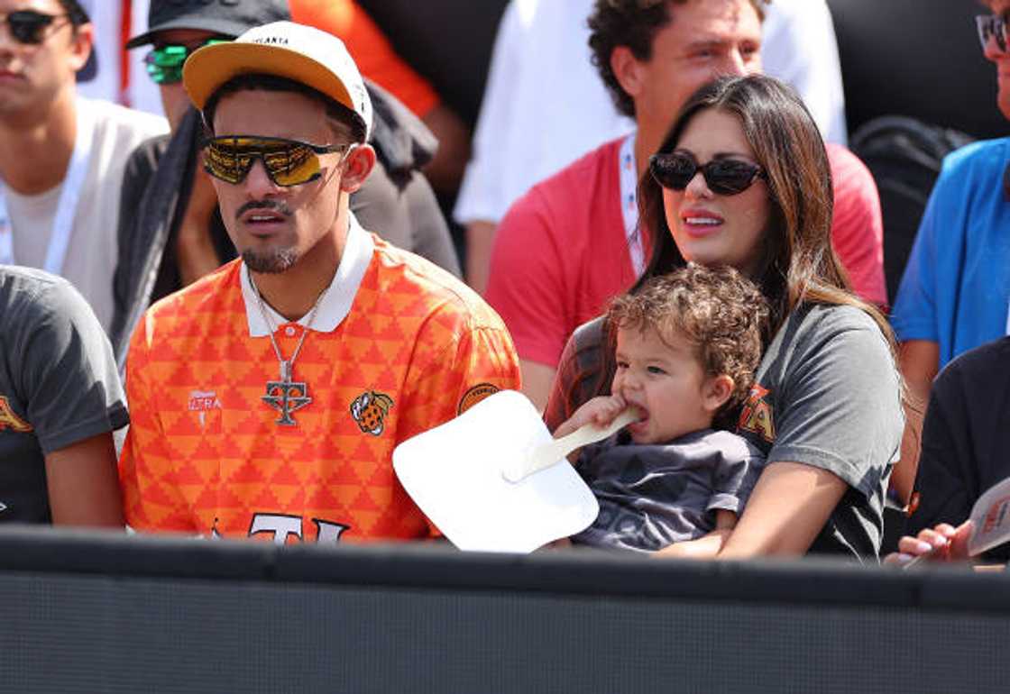 Trae Young with his wife Shelby Miller and son Tydus Reign Young Trae Young with his wife Shelby Miller and son Tydus Reign Young