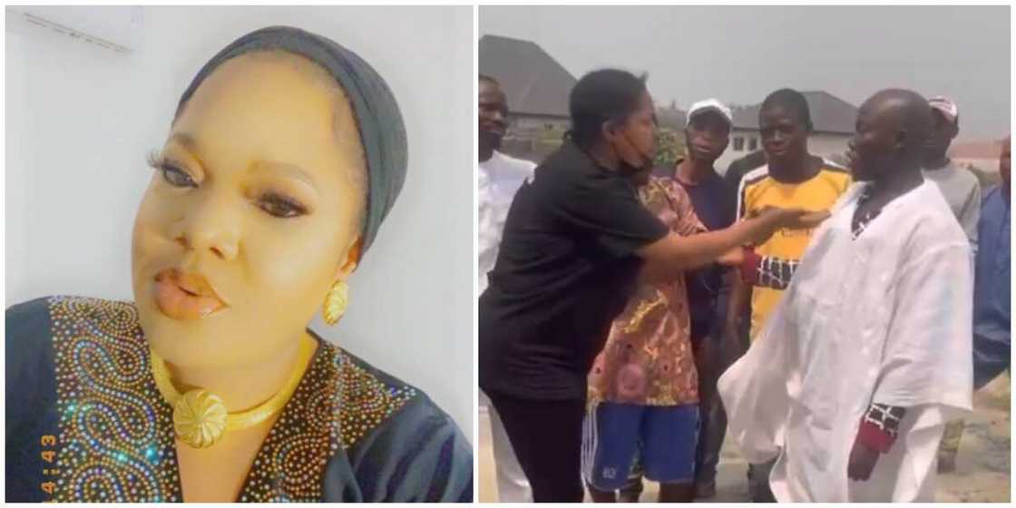 Video: Toyin Abraham placates area boys who tried to disrupt her movie set Video: Toyin Abraham placates area boys who tried to disrupt her movie set