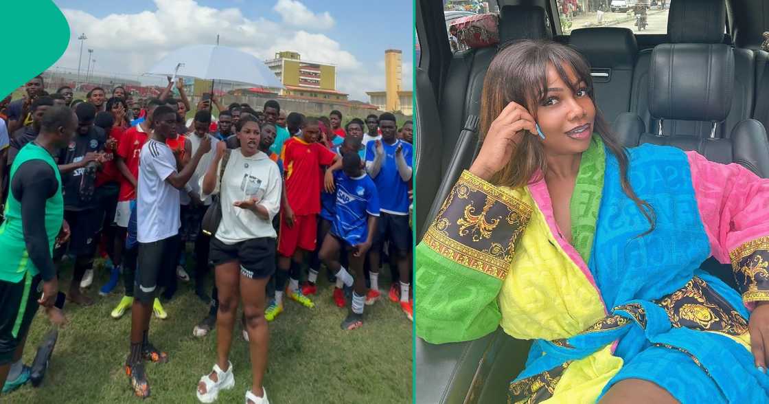 Tacha shares video from her football club trails