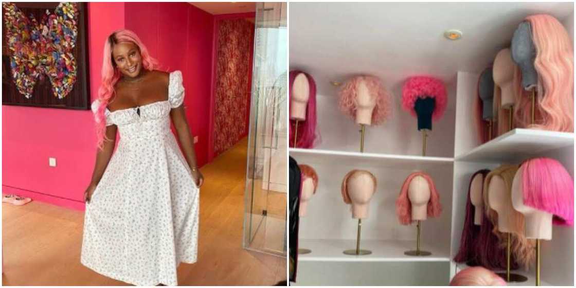 Real Life Barbie Doll: DJ Cuppy Speaks on Pink Room Dedicated to Her Over 40 Wigs in New UK Penthouse