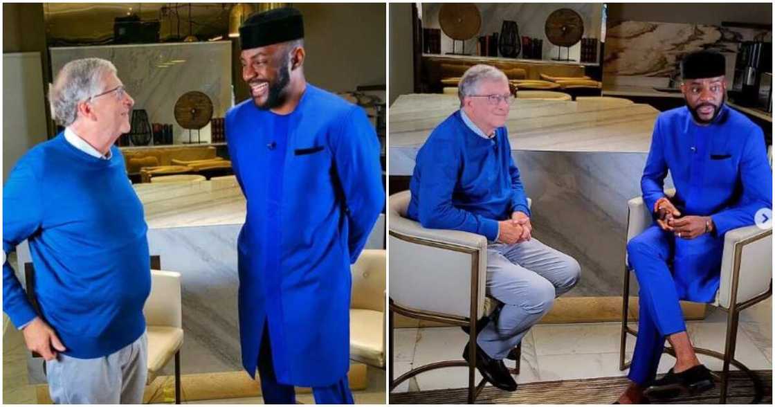 Photos of Ebuka and Bill Gates