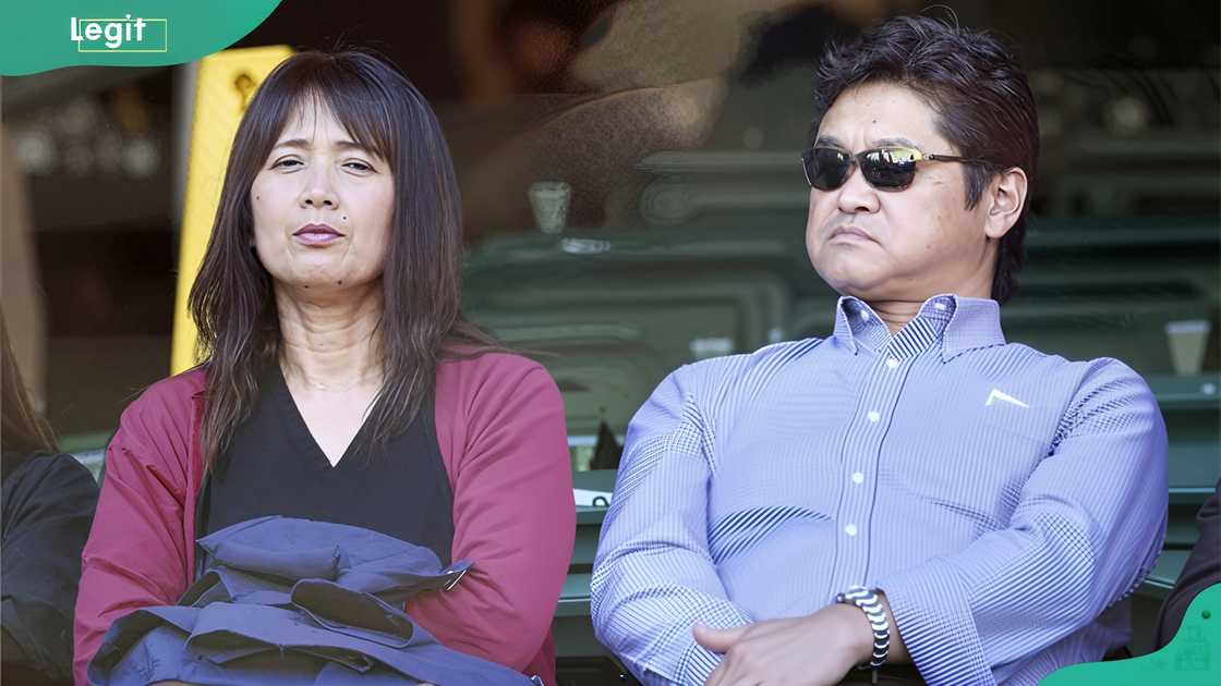 Shohei Ohtani's parents watching a game Shohei Ohtani's parents watching a game