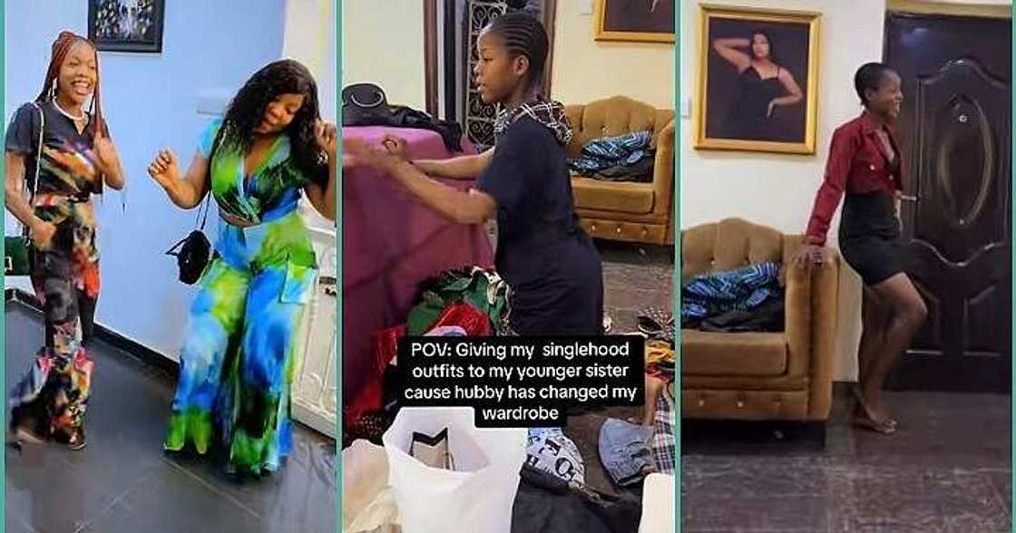 Girl overjoyed as newly married sister gives her old clothes Girl overjoyed as newly married sister gives her old clothes