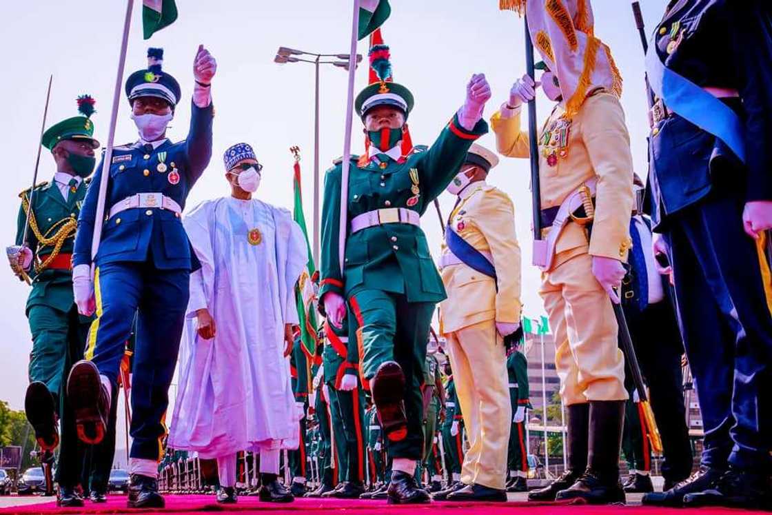 Armed Forces Remembrance Day: Heated reactions from Nigerians as pigeons released by Buhari refuse to fly