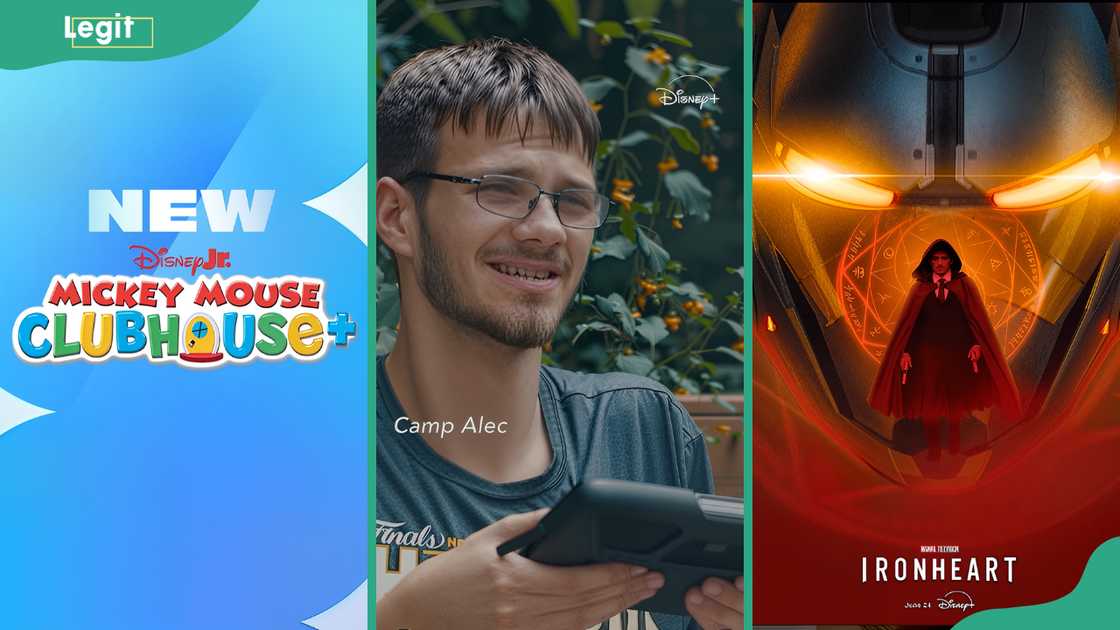 Mickey Mouse Clubhouse+ (L), Camp ALEC (C), and Ironheart (R) adverts Mickey Mouse Clubhouse+ (L), Camp ALEC (C), and Ironheart (R) adverts