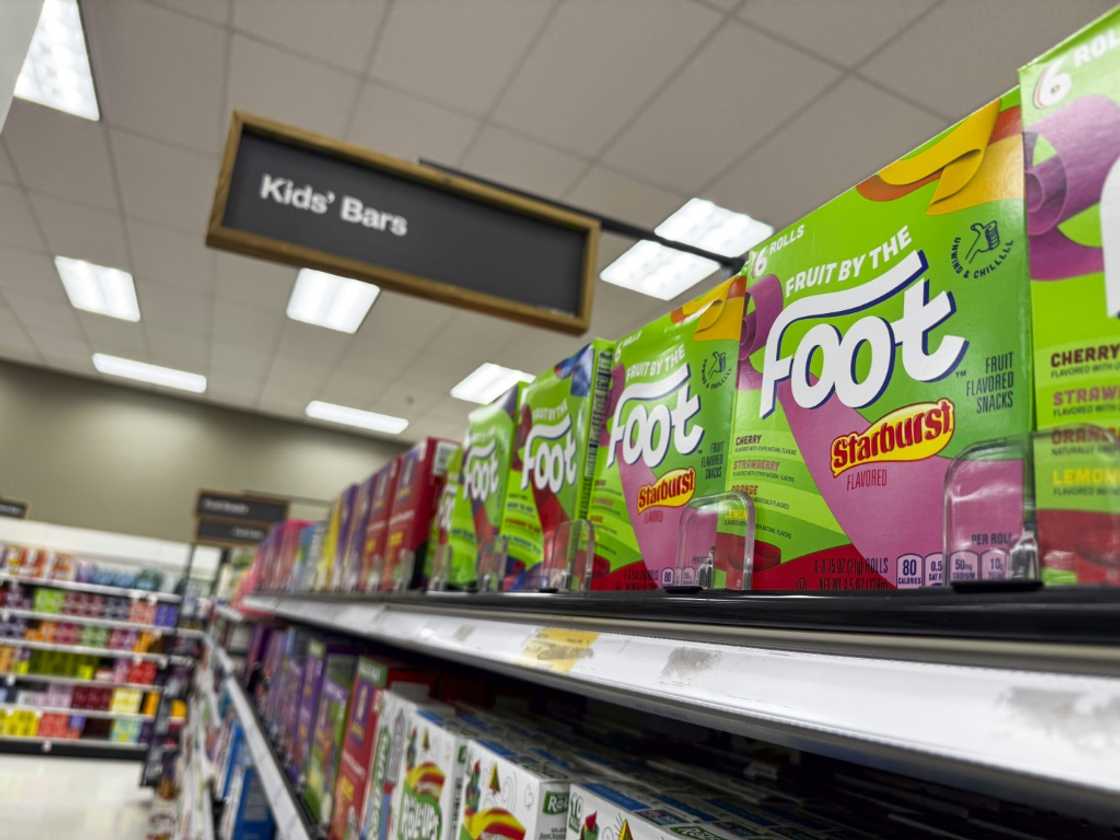 Fruit by the Foot, a product that uses Red Dye No 3, can be seen on a shelf at a supermarket in this illustration photograph on December 27, 2024 Fruit by the Foot, a product that uses Red Dye No 3, can be seen on a shelf at a supermarket in this illustration photograph on December 27, 2024