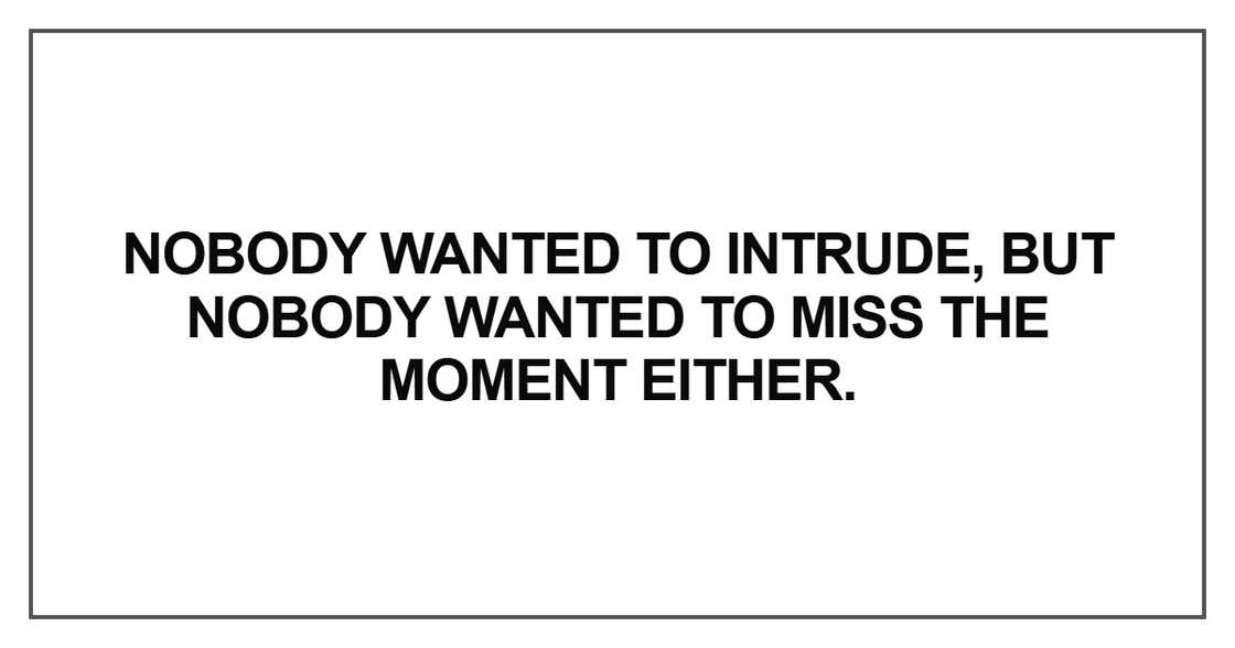Nobody wanted to intrude Nobody wanted to intrude